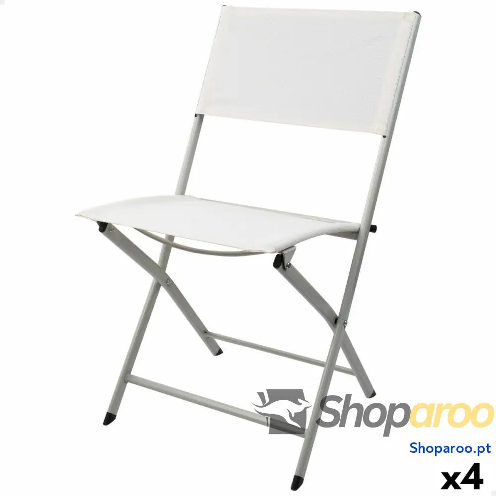 Cadeira de Campismo Acolchoada Aktive Branco 46 x 81 x 55 cm (4 Unidades)