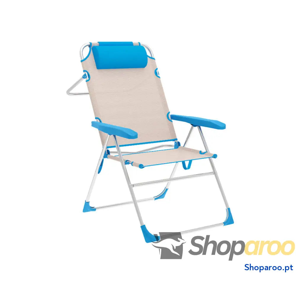 Cadeira de Campismo Acolchoada Marbueno Azul Bege 67 x 99 x 66 cm
