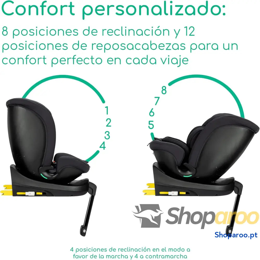 Cadeira de carro 360 12 anos 40 150 cm cadeira ISOFIX suporte para perna rotação 8 posições relinação repos cabeça full