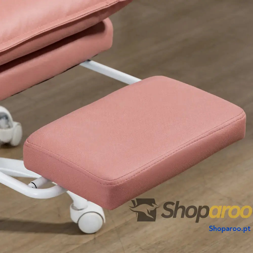 Cadeira de Escritório com 6 Pontos Massagem e 5 Modos Reclinável Função Aquecimento 66x74x114-121,5 cm Rosa