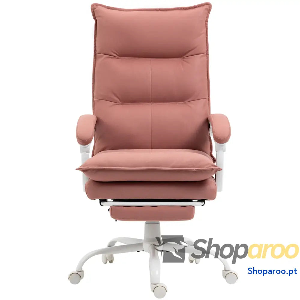 Cadeira de Escritório com 6 Pontos Massagem e 5 Modos Reclinável Função Aquecimento 66x74x114-121,5 cm Rosa