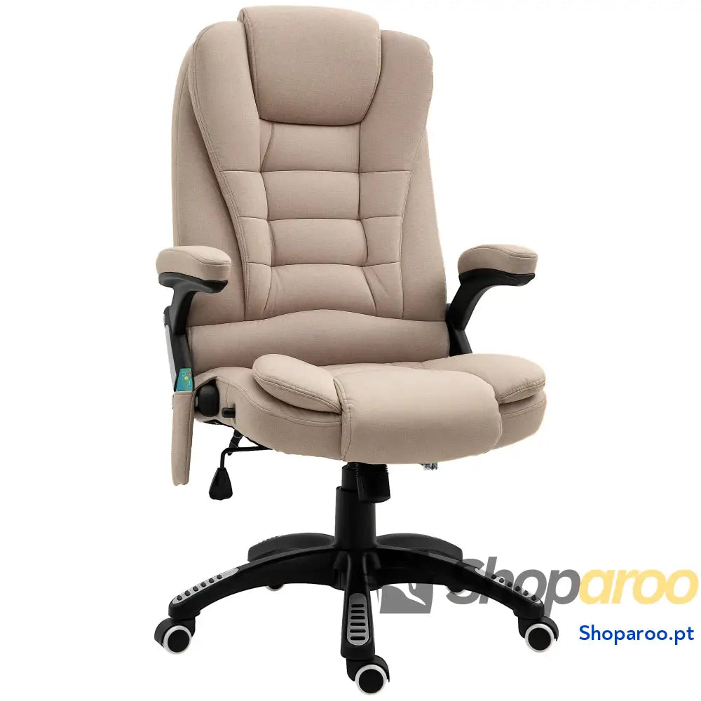 Cadeira de Escritório com 6 Pontos Massagem Reclinável até 130° Função Aquecimento 68x72x110-120 cm Preto