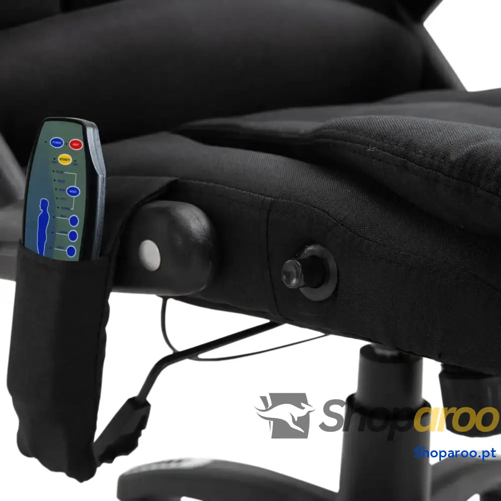 Cadeira de Escritório com 6 Pontos Massagem Reclinável até 130° Função Aquecimento 68x72x110-120 cm Preto