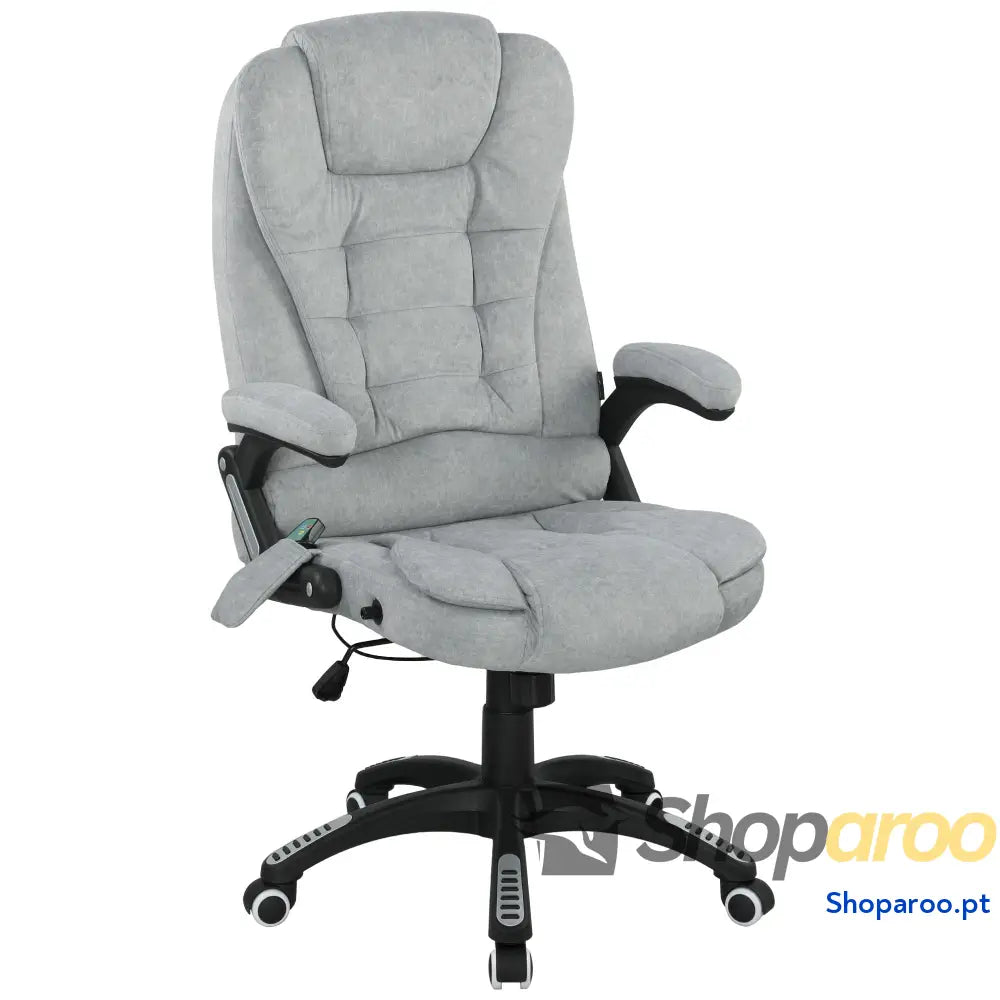 Cadeira de Escritório com 6 Pontos Massagem Reclinável até 130° Função Aquecimento 68x72x110-120 cm Preto