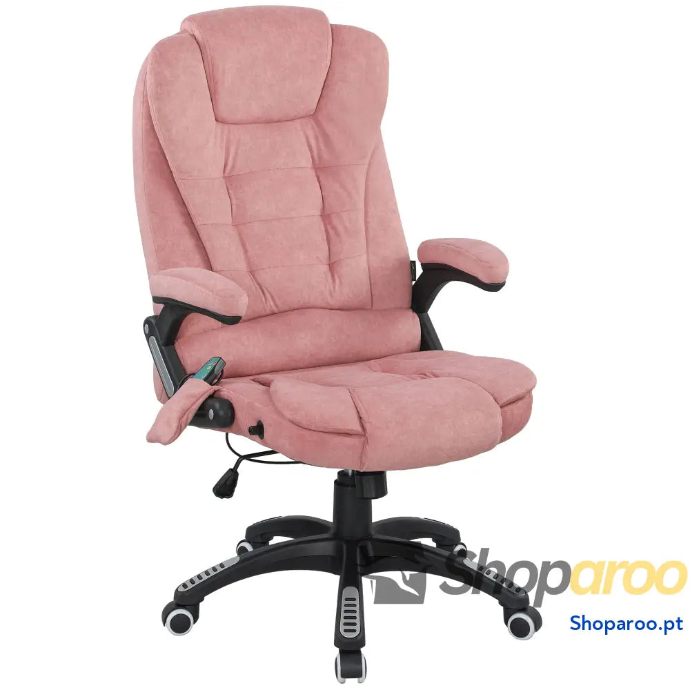 Cadeira de Escritório com 6 Pontos Massagem Reclinável até 130° Função Aquecimento 68x72x110-120 cm Preto