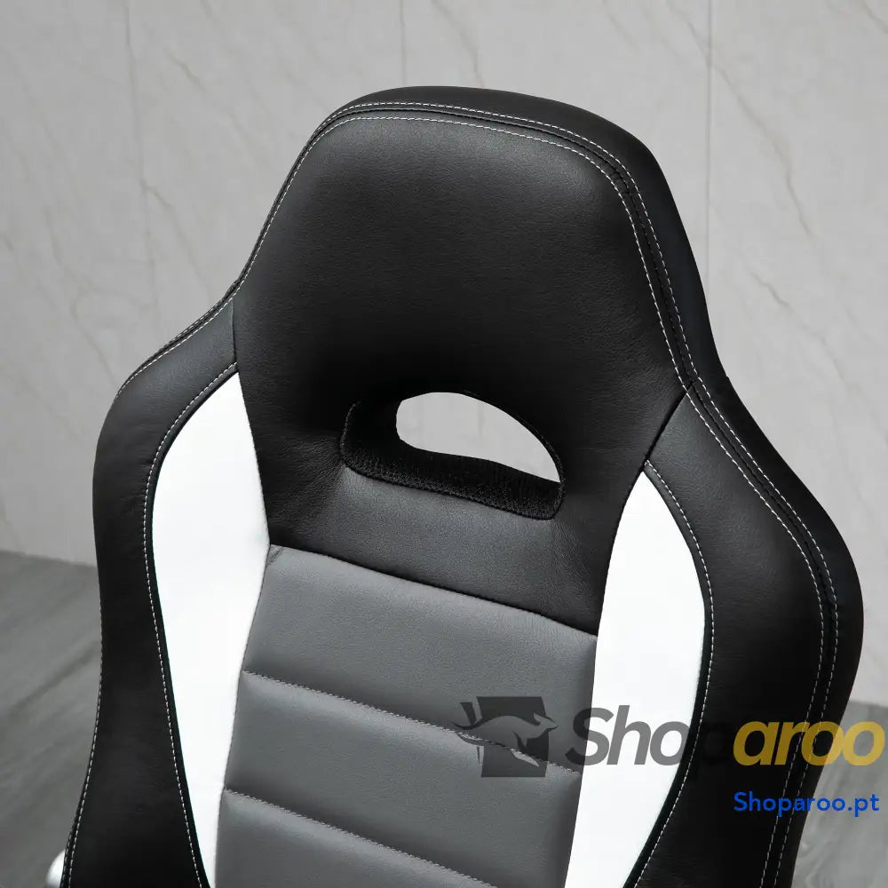 Cadeira de escritório ergonômica Altura ajustável apoio Braço dobrável com 5 rodas Carga 120 kg 65x69x112 122 cm cinza