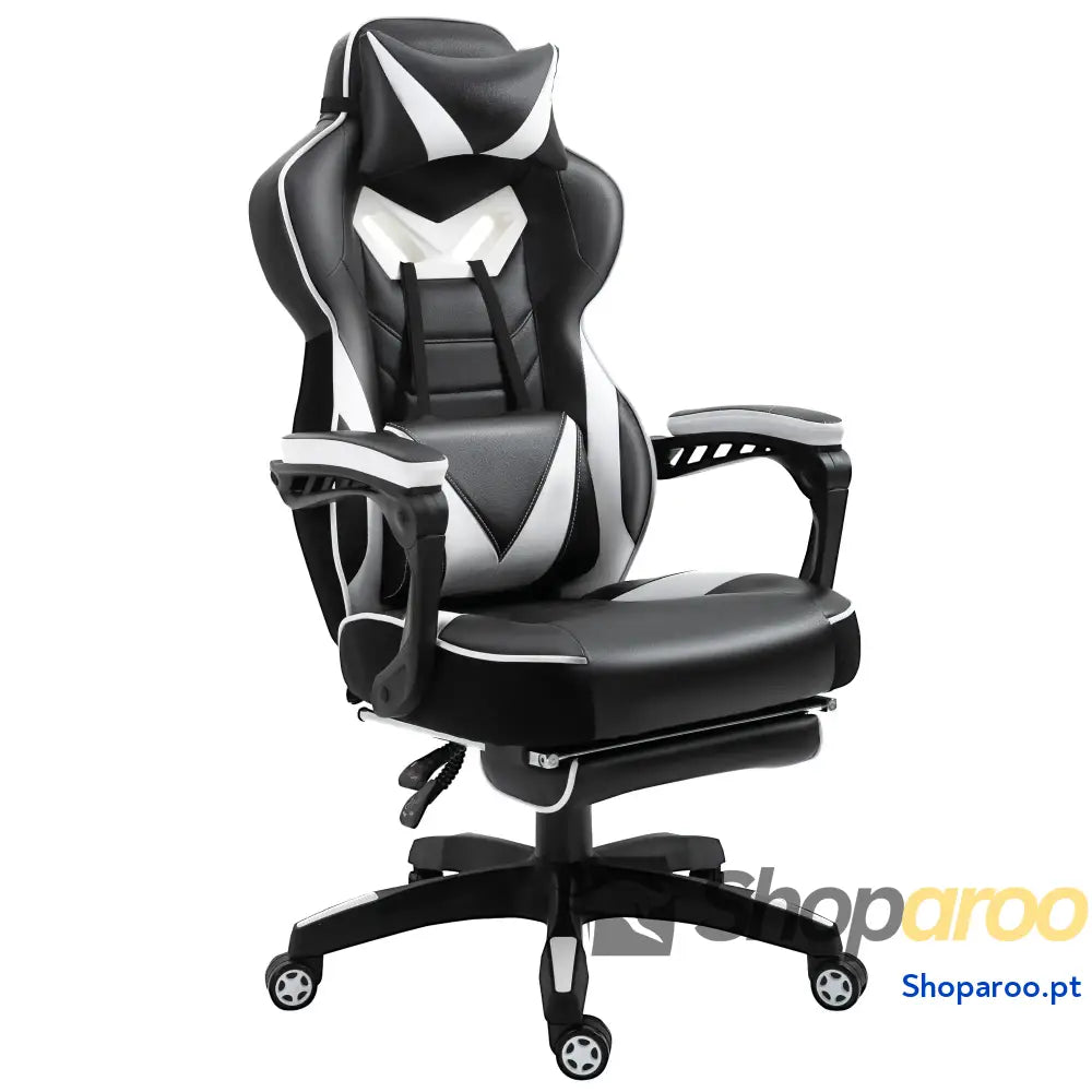 Cadeira de escritorio gaming ergonômica Altura ajustável Reclinável Encosto com apoio para pés 65x70x118,5-126,5 cm