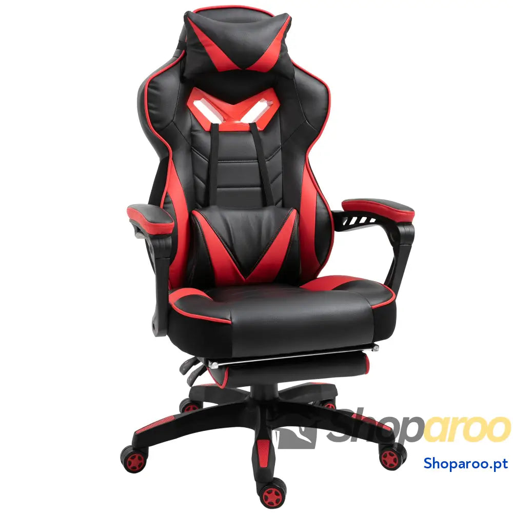 Cadeira de escritorio gaming ergonômica Altura ajustável Reclinável Encosto com apoio para pés 65x70x118,5-126,5 cm