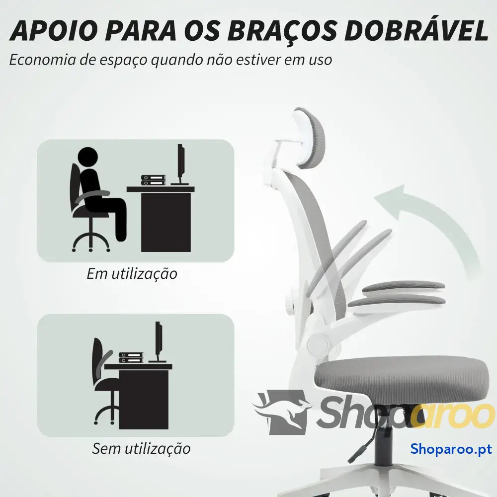 Cadeira de Escritório Giratória com Altura Ajustável Apoio para a Cabeça e Suporte Lombar Ajustáveis 58x63x115-125 cm