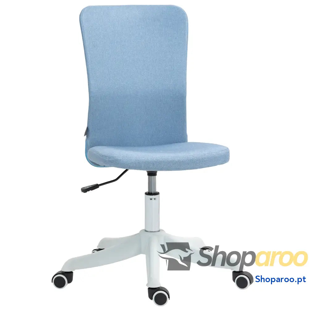 Cadeira de Escritório sem Apoio para os Braços Estofada em Linho Sintético com Altura Ajustável 53x43x85-93 cm Preto