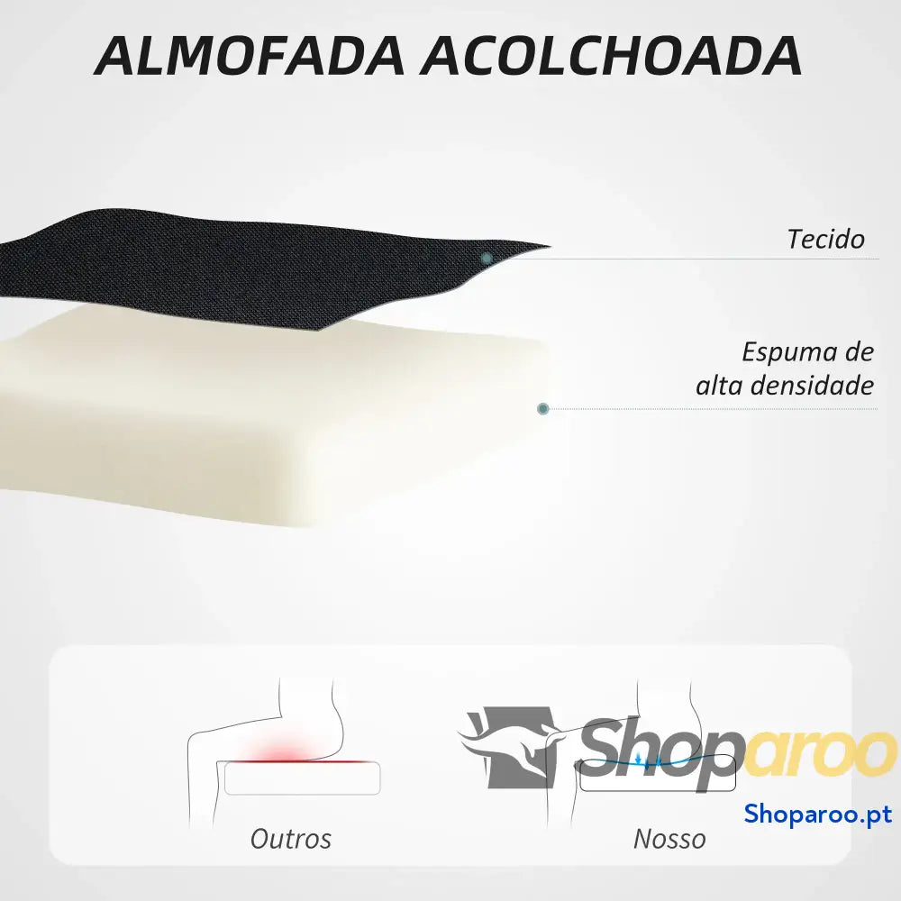 Cadeira de Escritório sem Apoio para os Braços Estofada em Linho Sintético com Altura Ajustável 53x43x85-93 cm Preto