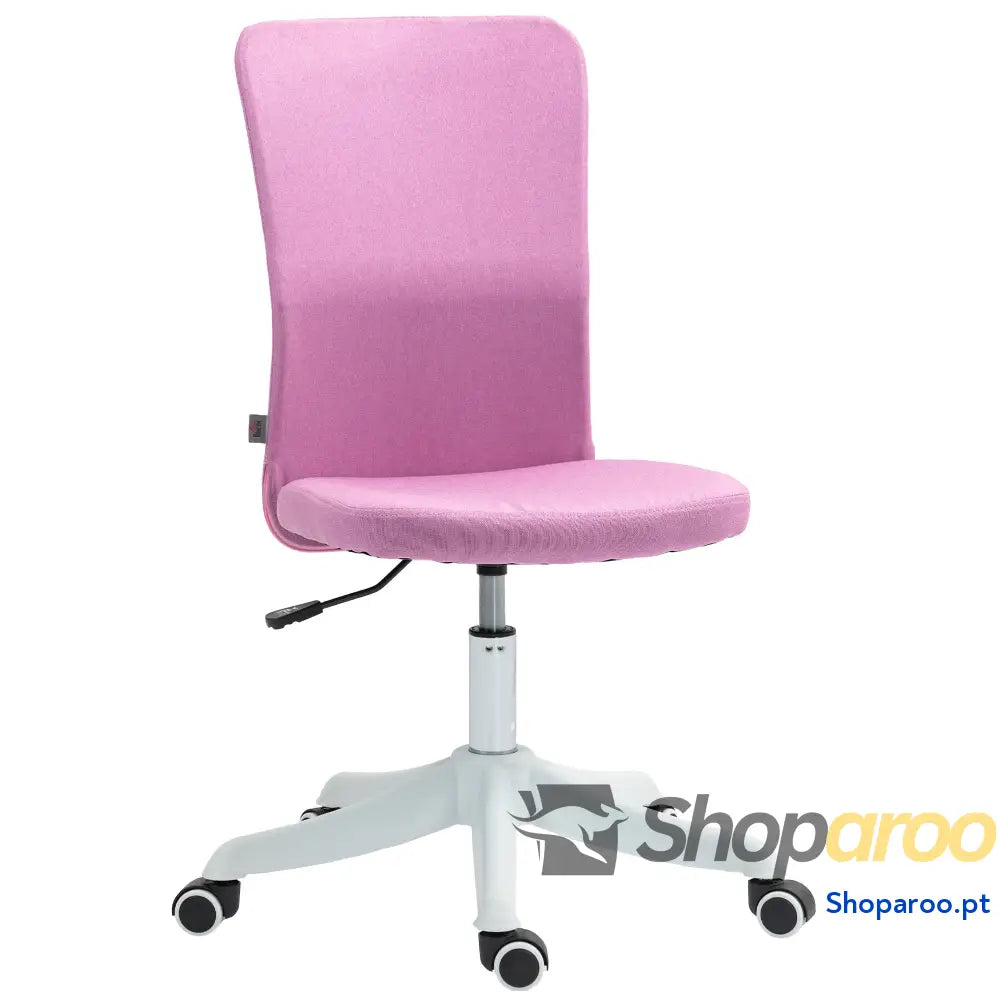 Cadeira de Escritório sem Apoio para os Braços Estofada em Linho Sintético com Altura Ajustável 53x43x85-93 cm Preto