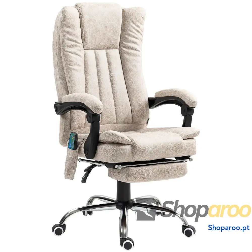 Cadeira de Massagem com 6 Pontos Função Aquecimento Apoio para Pés e comando à distância castanha