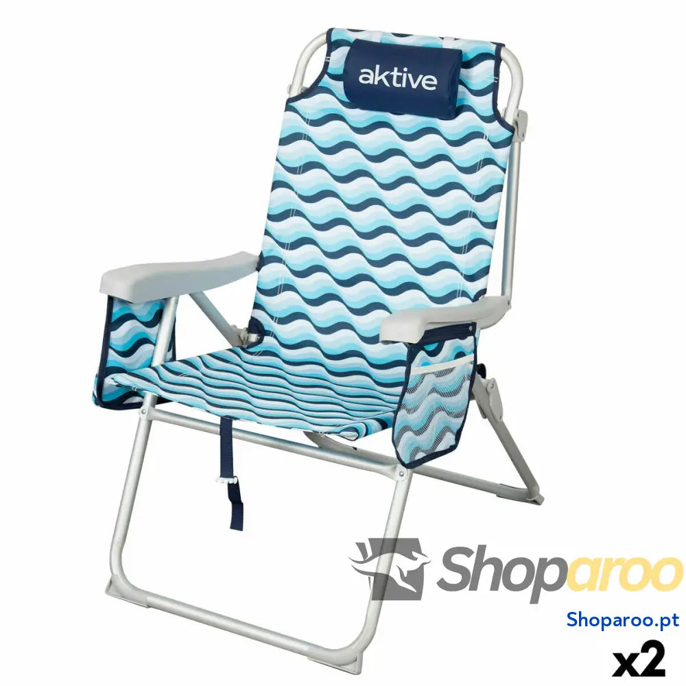 Cadeira de Praia Aktive 48 x 95 x 78 cm (2 Unidades)