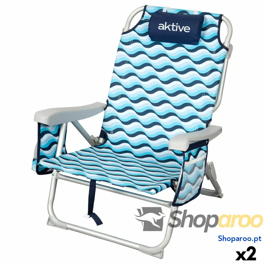 Cadeira de Praia Aktive 50 x 80 x 58 cm (2 Unidades)