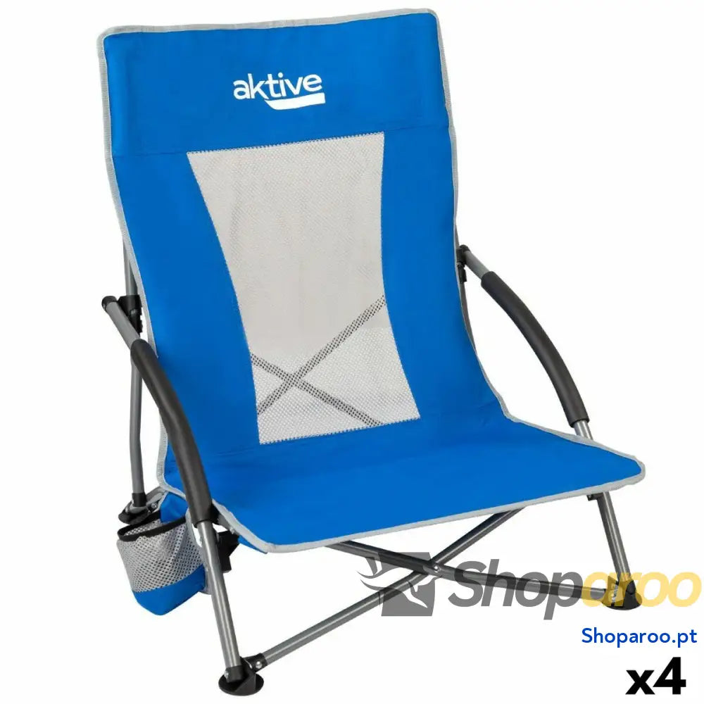 Cadeira de Praia Aktive Azul 50 x 67 x 51 cm (4 Unidades)