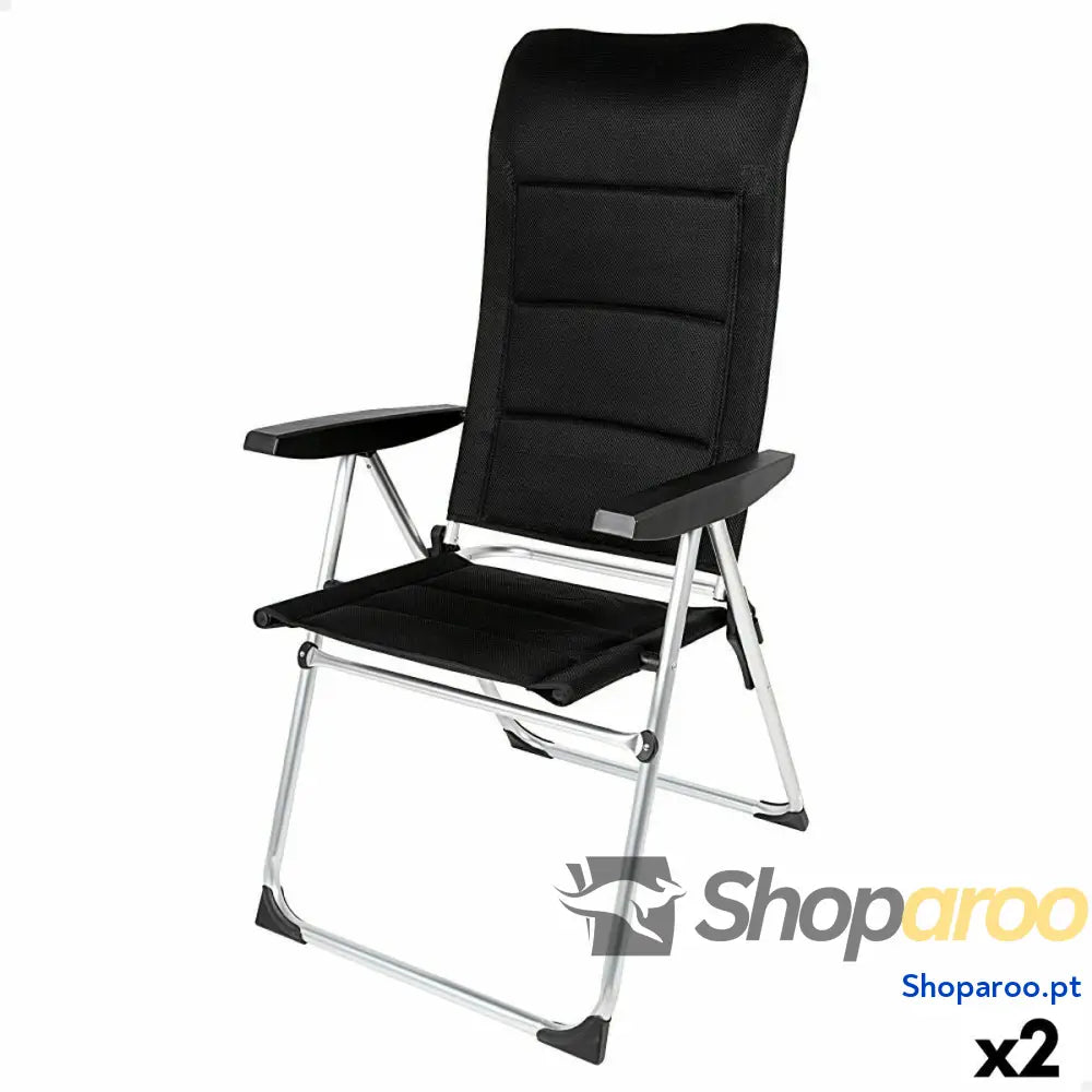 Cadeira de Praia Aktive Deluxe Dobrável Preto 49 x 123 x 67 cm (2 Unidades)