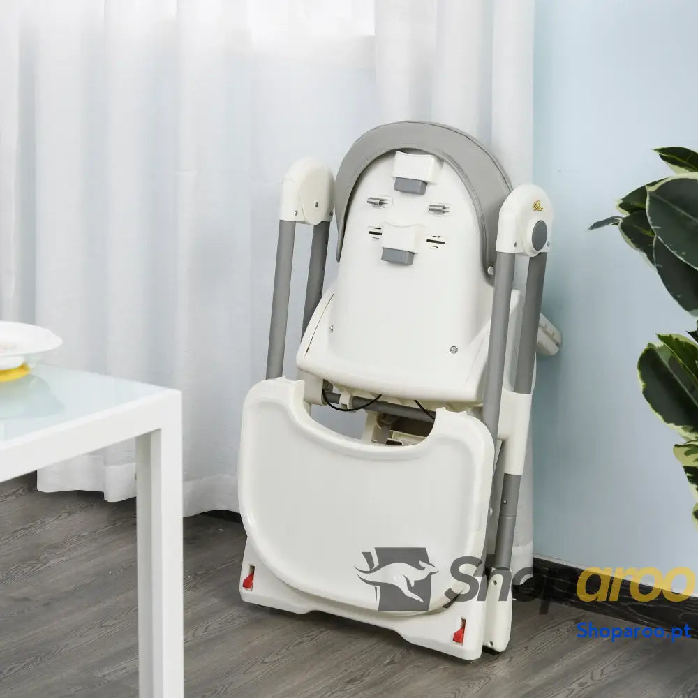 Cadeira de refeição ajustável e dobrável para bebê acima 6 meses