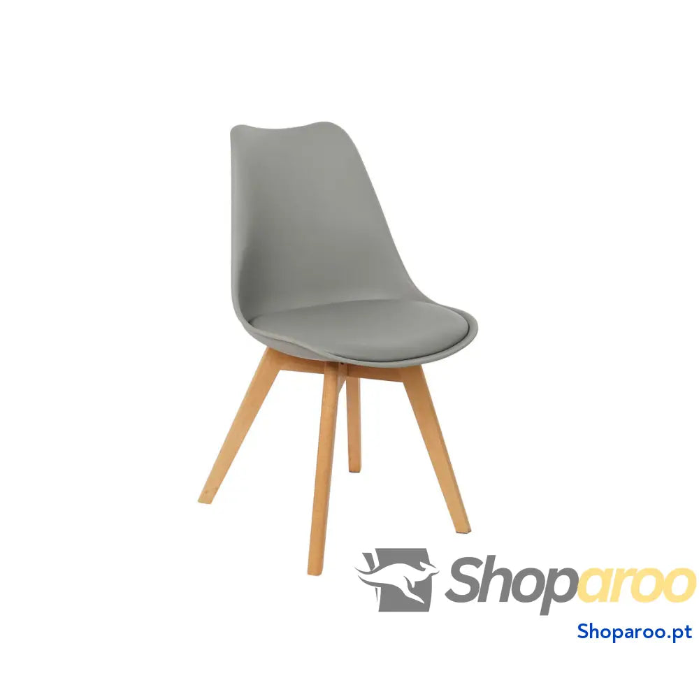 Cadeira DKD Home Decor Castanho Cinzento Natural Espuma Polipropileno madeira de faia Poliuretano 48 x 55 83 cm