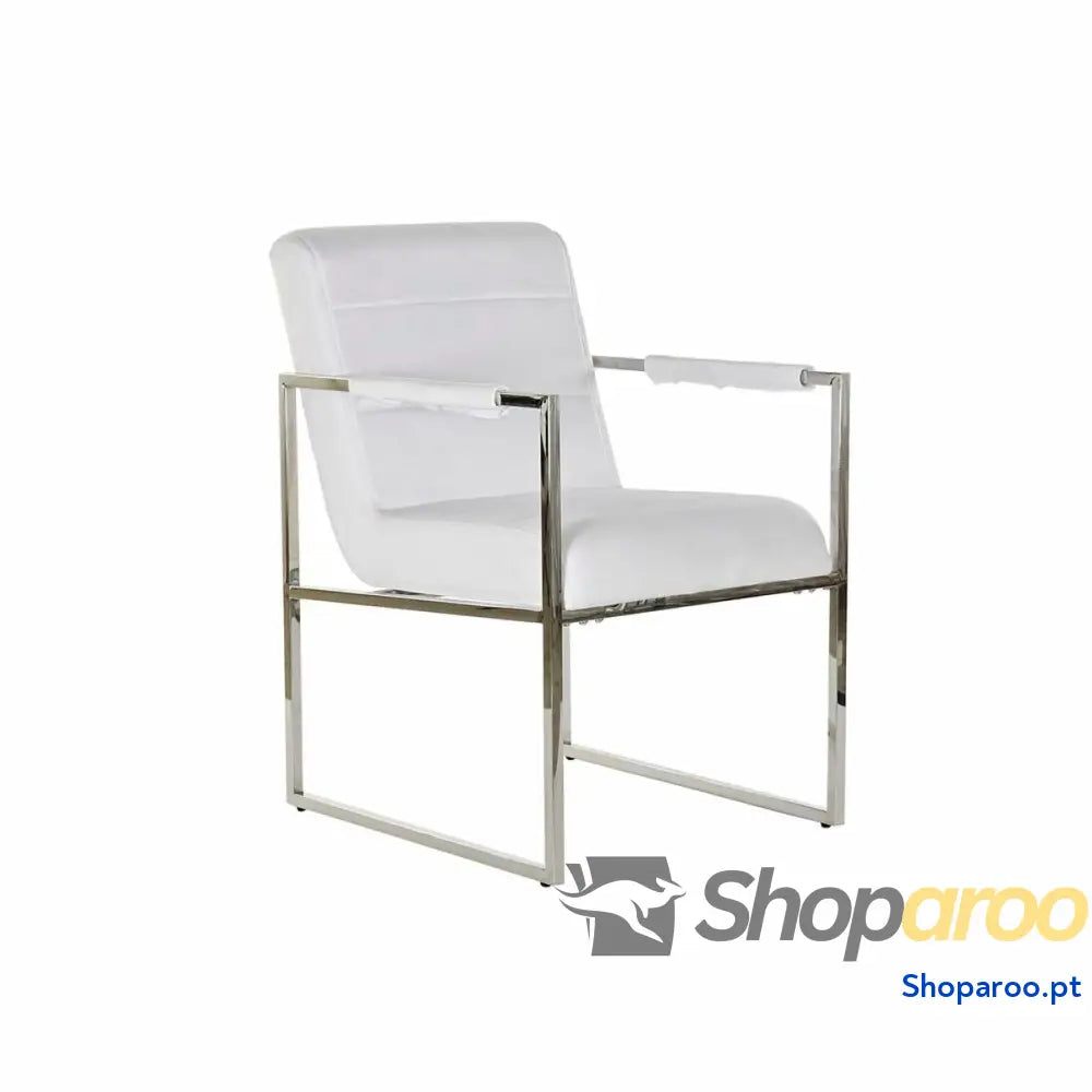 Cadeira DKD Home Decor Poliéster Aço Branco (56 x 68 92 cm)