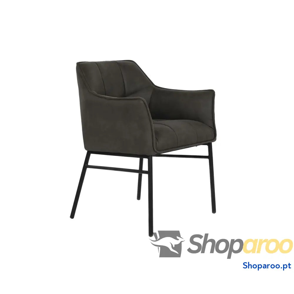 Cadeira DKD Home Decor Preto Catanho escuro Cinzento 60 x 84 cm