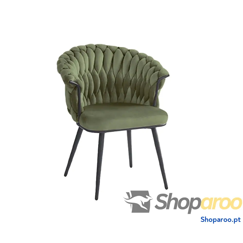 Cadeira DKD Home Decor Preto Verde Poliéster Veludo Metal 66 x 60 84 cm