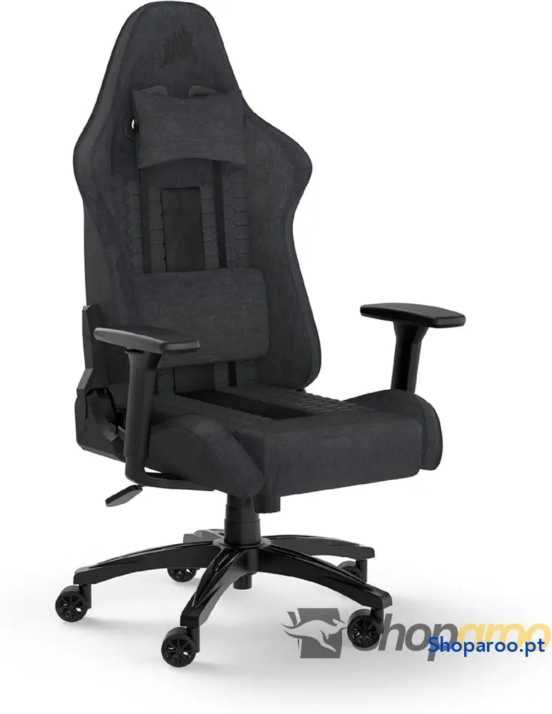 Cadeira Gaming Corsair TC100 Fabric design inspirado em corridas almofada lombar cervical removível de espuma