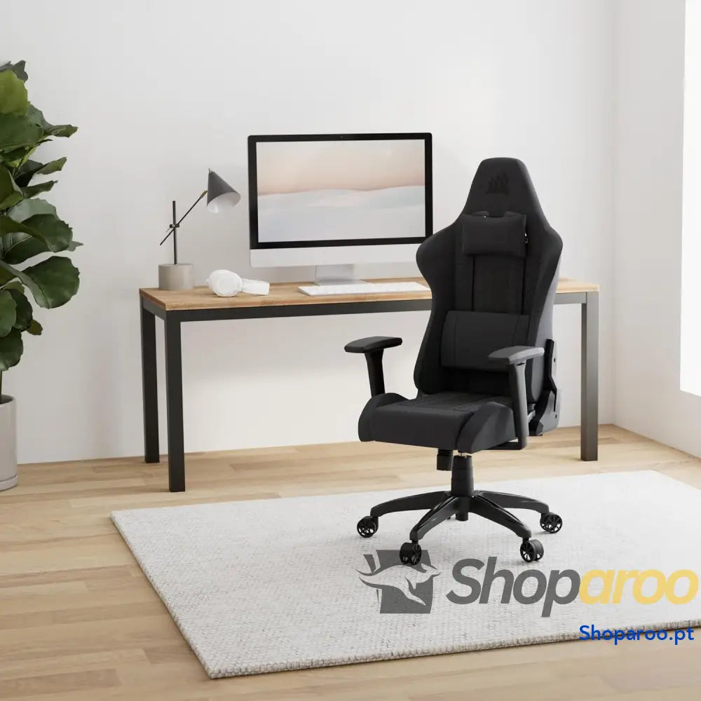 Cadeira Gaming Corsair TC100 Fabric design inspirado em corridas almofada lombar cervical removível de espuma
