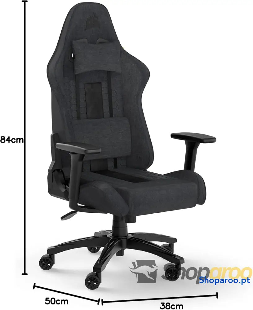 Cadeira Gaming Corsair TC100 Fabric design inspirado em corridas almofada lombar cervical removível de espuma