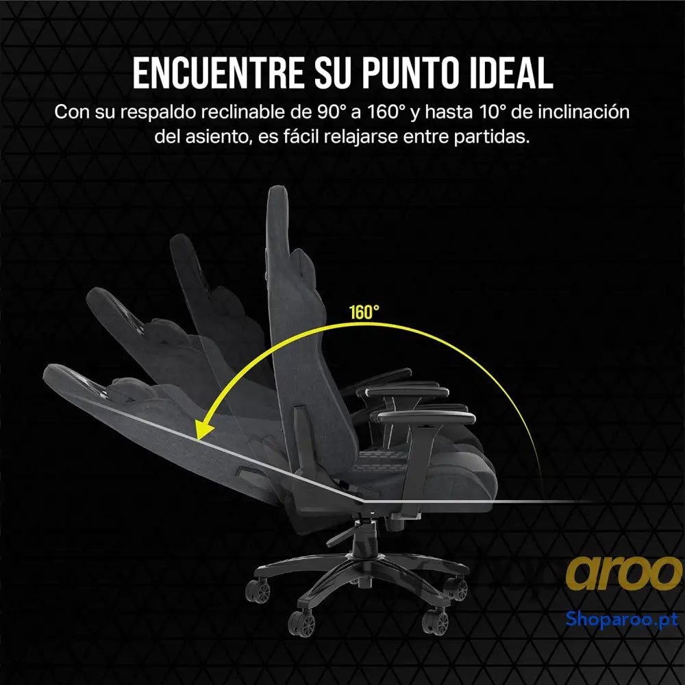 Cadeira Gaming Corsair TC100 Fabric design inspirado em corridas almofada lombar cervical removível de espuma