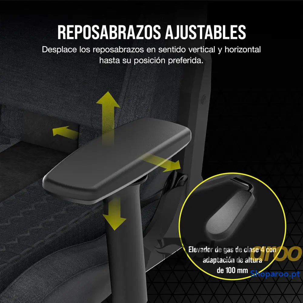 Cadeira Gaming Corsair TC100 Fabric design inspirado em corridas almofada lombar cervical removível de espuma
