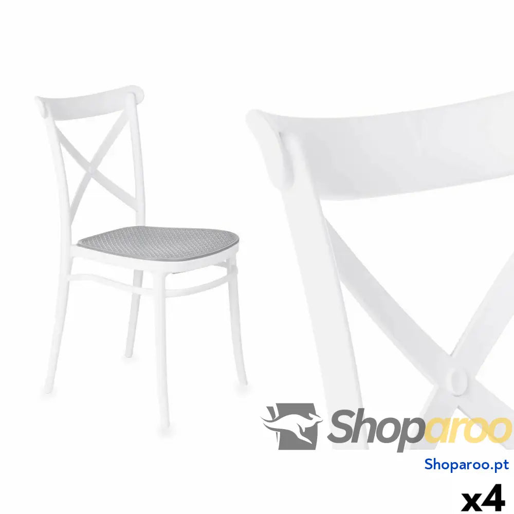 Cadeira Ibergarden PC 175 Branco Cinzento 4 Unidades