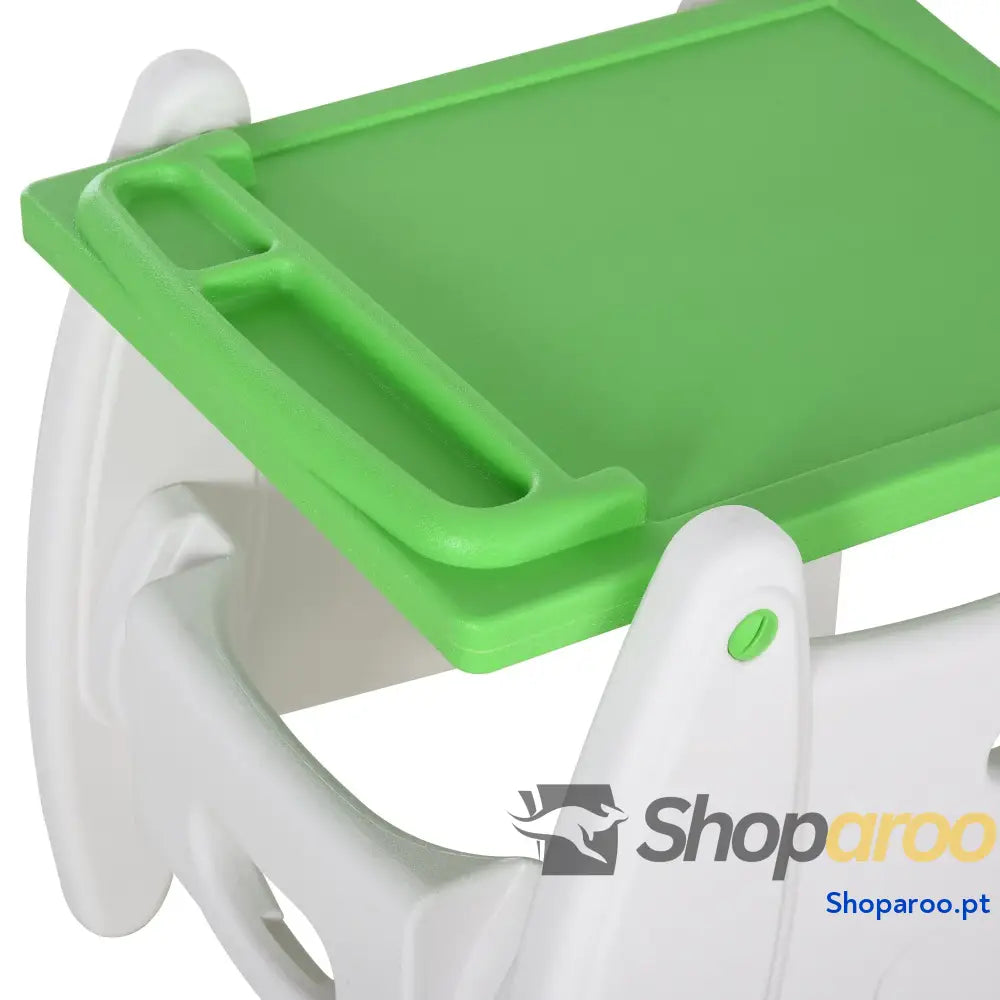 Cadeira para bebês 3 em 1 ajustável verde com mesa integrada
