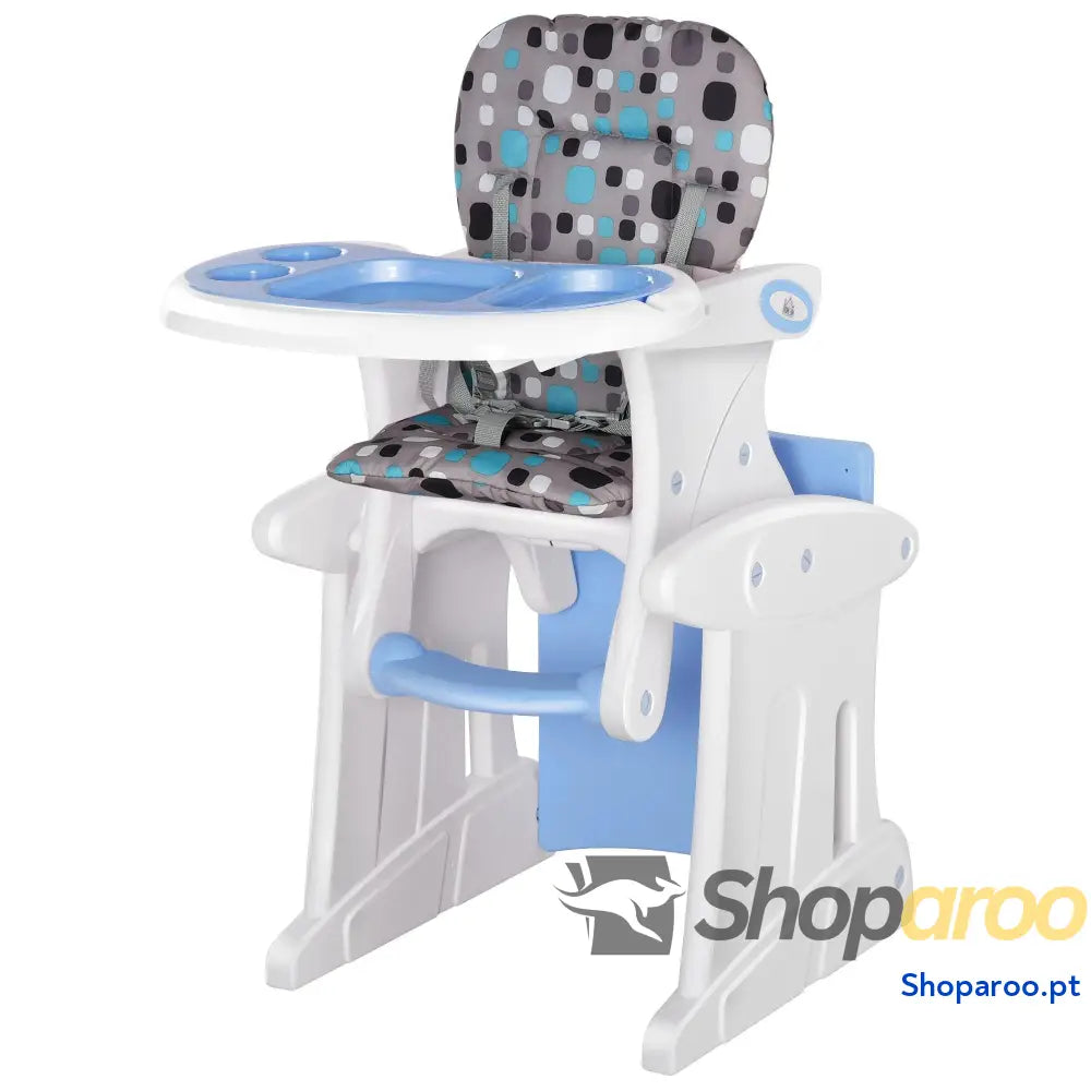 Cadeira para bebês 3 em 1 ajustável verde com mesa integrada