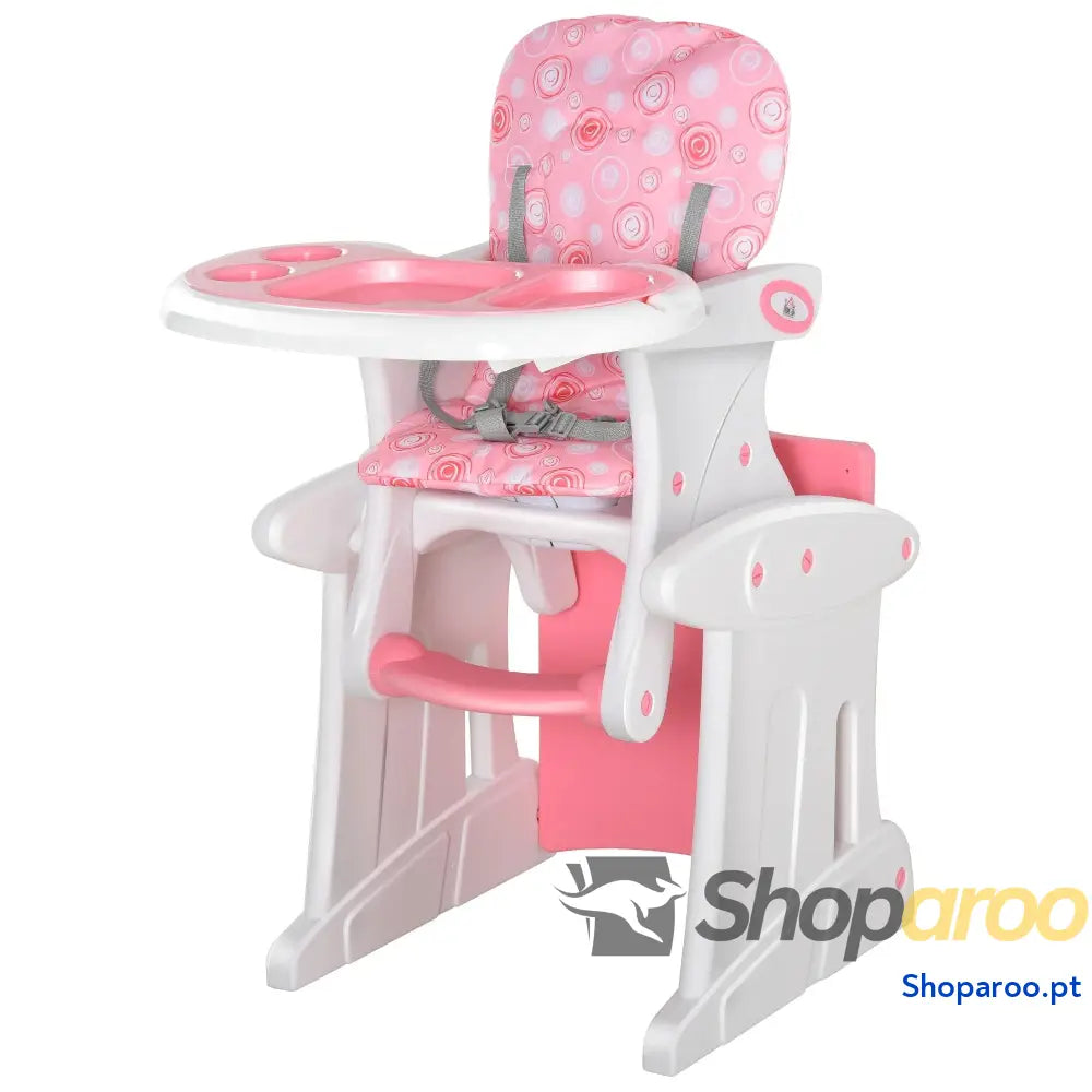 Cadeira para bebês 3 em 1 ajustável verde com mesa integrada