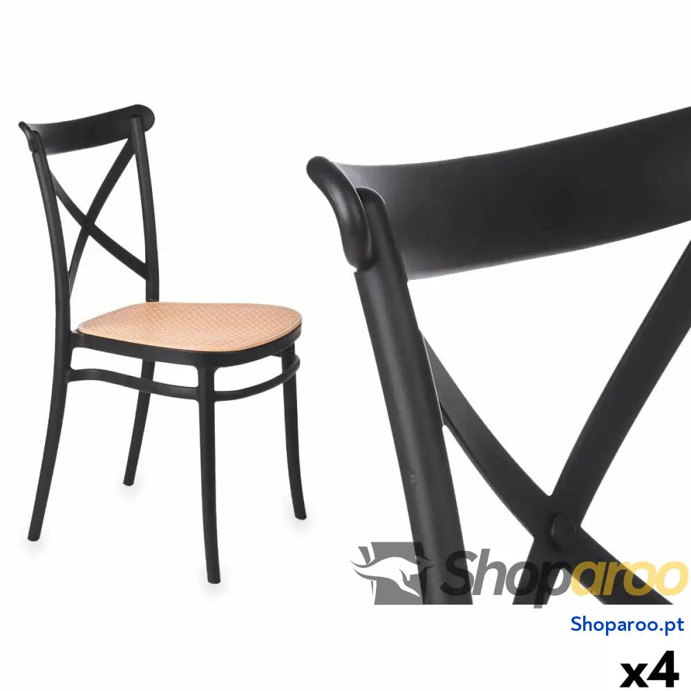 Cadeira PC 175 Preto Bege 4 Unidades