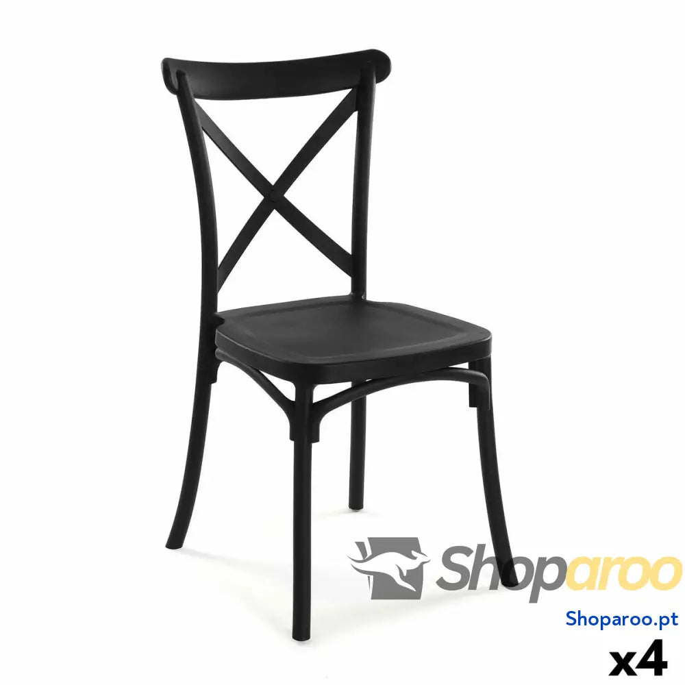 Cadeira Versa Preto 43 x 88 cm (4 Unidades)
