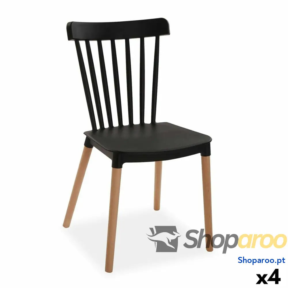 Cadeira Versa Preto 52,5 x 80 43 cm (4 Unidades)