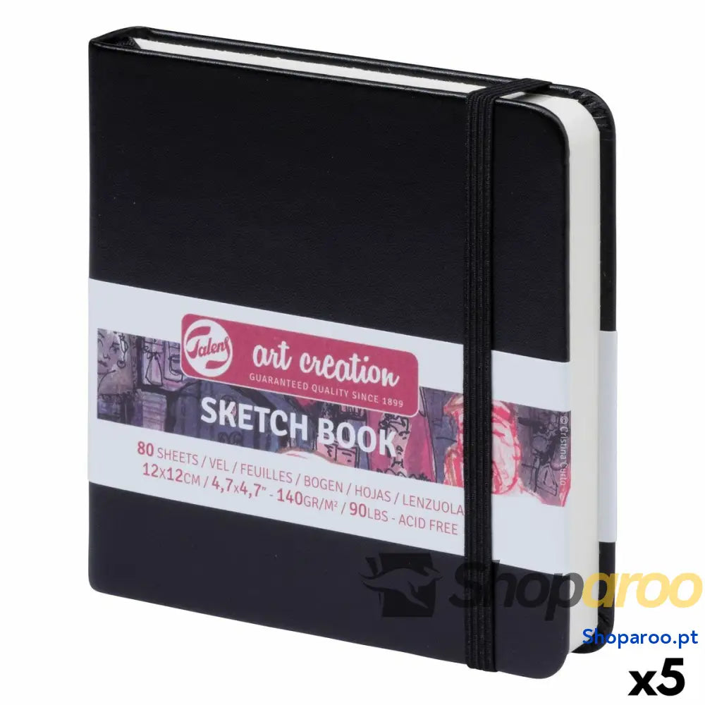 Caderno de esboços Talens Art Creation Sketch Book Preto 80 Folhas 12 x cm (5 Unidades)