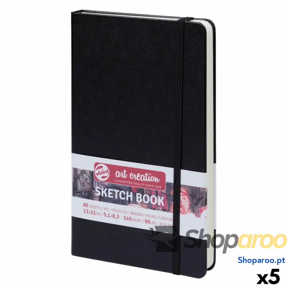 Caderno de esboços Talens Art Creation Sketch Book Preto 80 Folhas 13 x 21 cm (5 Unidades)