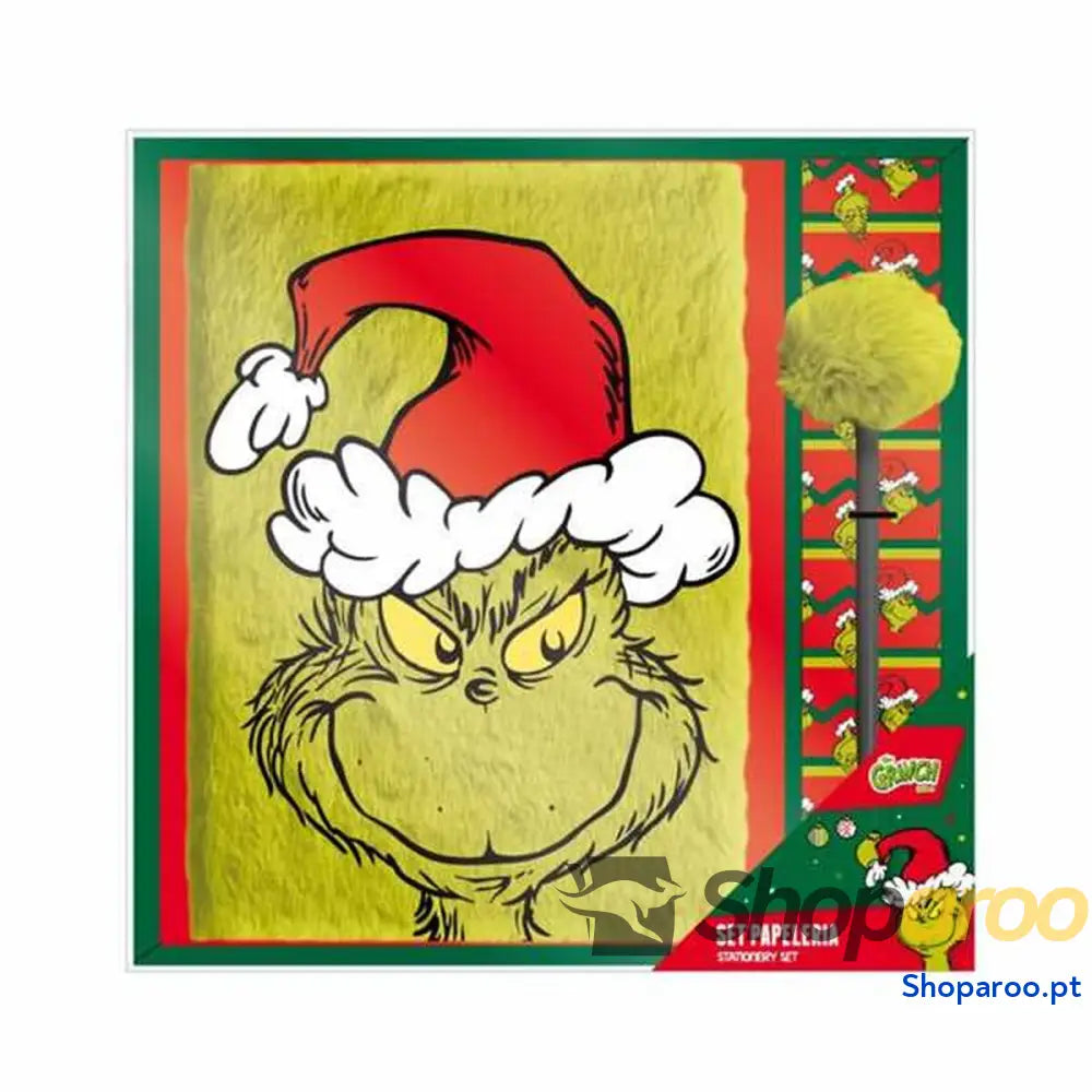 Caderno de Notas + Caneta The Grinch