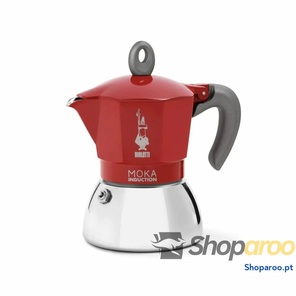 Cafeteira Bialetti Moka Italiana Preto Vermelho Aço inoxidável Alumínio 90 ml 100 2 Kopjes 1 Peça