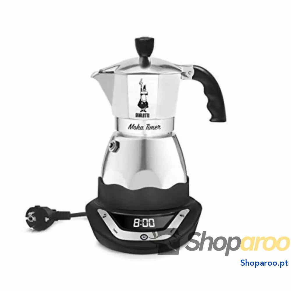 Cafeteira Italiana Bialetti EAsy Timer 6 Aço Alumínio 500 ml Copos