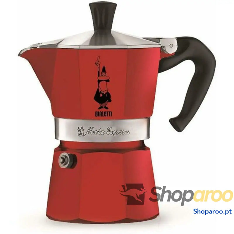 Cafeteira Italiana Bialetti Moka Vermelho Alumínio 3 Kopjes
