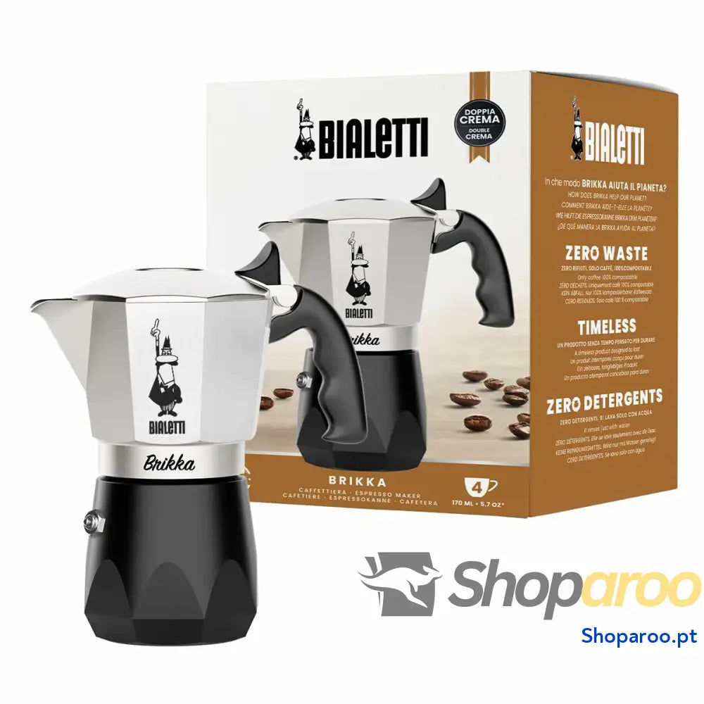 Cafeteira Italiana Bialetti Preto Alumínio Termoplástico 4 Kopjes
