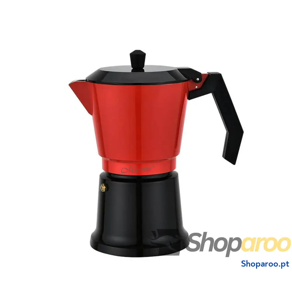 Cafeteira Italiana Feel Maestro MR 1657 9 Preto Vermelho Alumínio 450 ml Copos