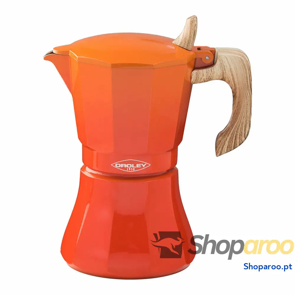 Cafeteira Italiana Oroley Petra Laranja Alumínio 6 Copos