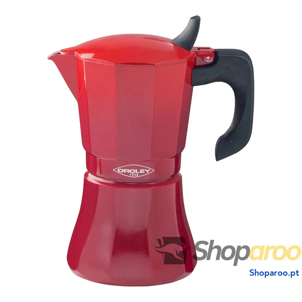 Cafeteira Italiana Oroley Petra Vermelho Alumínio 9 Copos