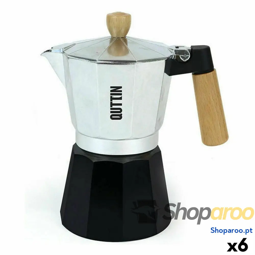 Cafeteira Italiana Quttin Madeira Alumínio 9 Copos (6 Unidades)