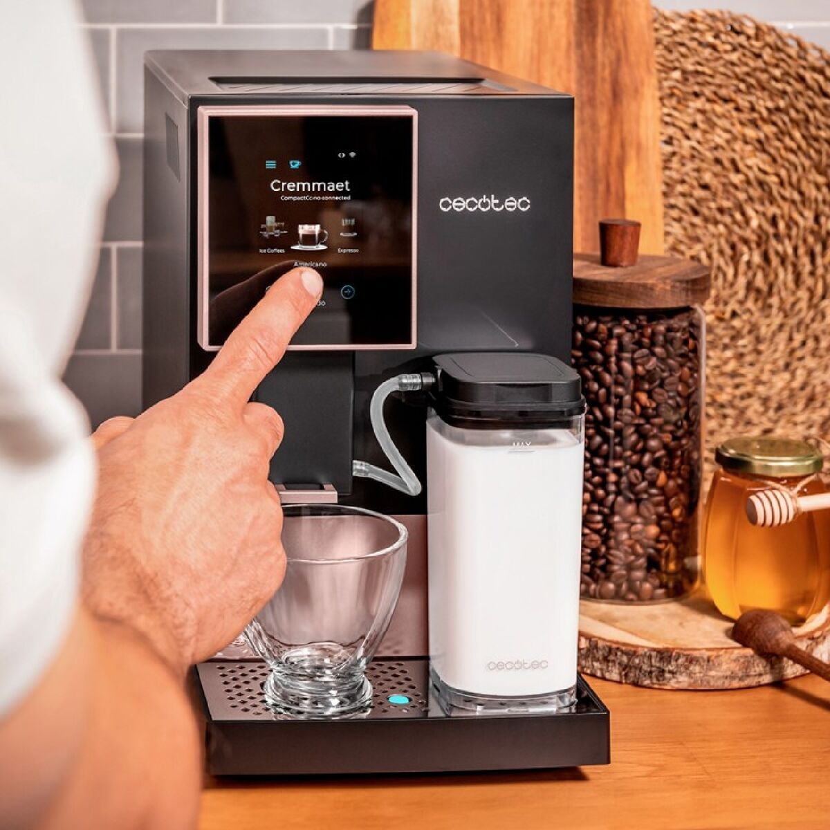 Máquina de Café Superautomática Cecotec Cremmaet Compactccino Connected 1350 W Preto 19 bar 1,2 L